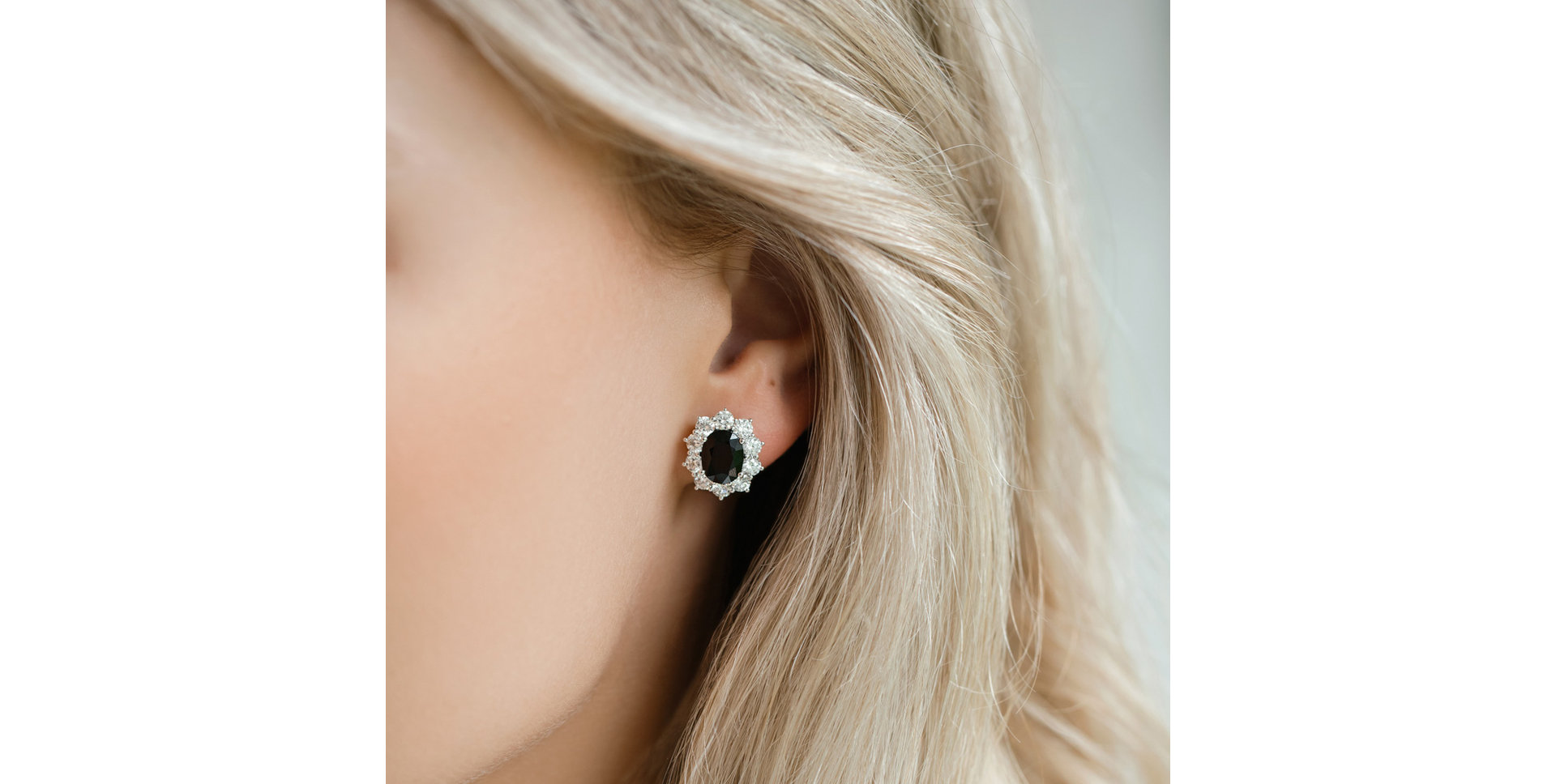 Náušnice s zafírom a diamantmi Moon Witchery