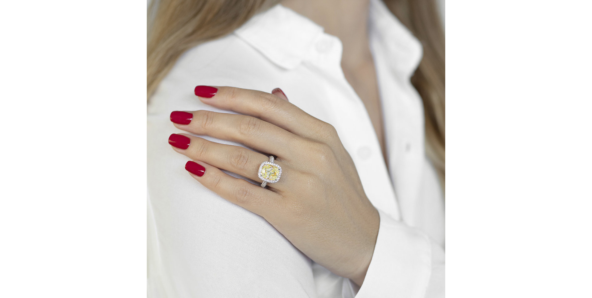 Prsteň s bielymi a žltými diamantmi Alchemy Gem