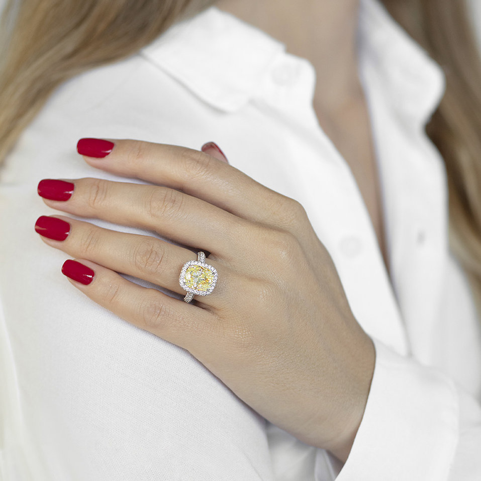 Prsteň s bielymi a žltými diamantmi Alchemy Gem