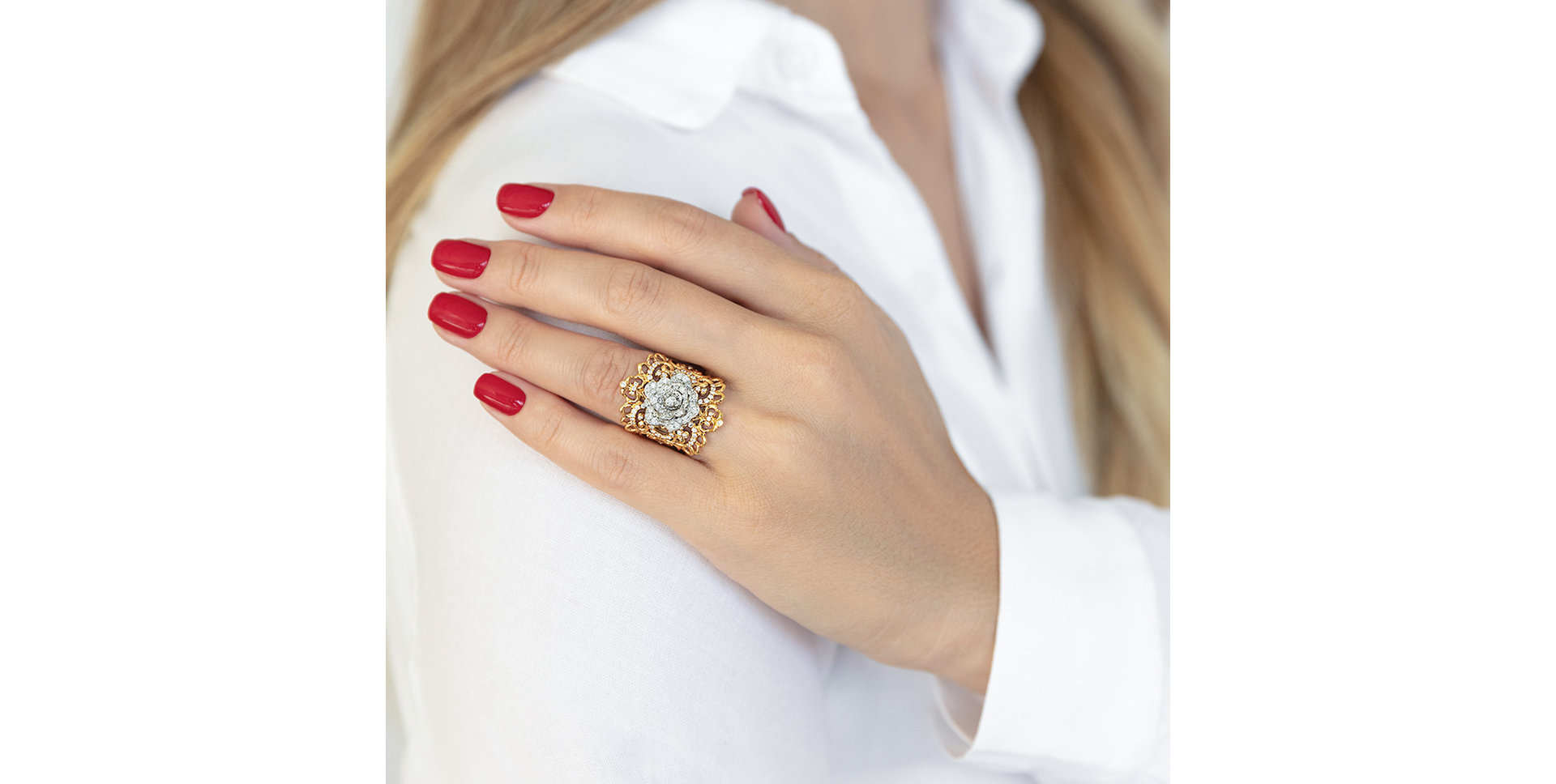 Prsteň s diamantmi Fleur Royale