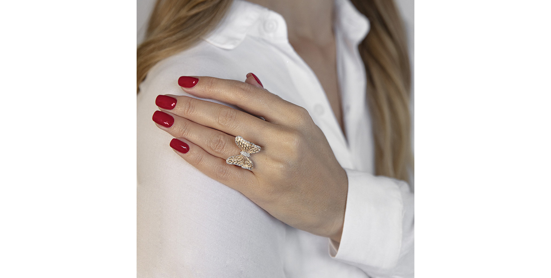 Prsteň s diamantmi Sweet Butterfly