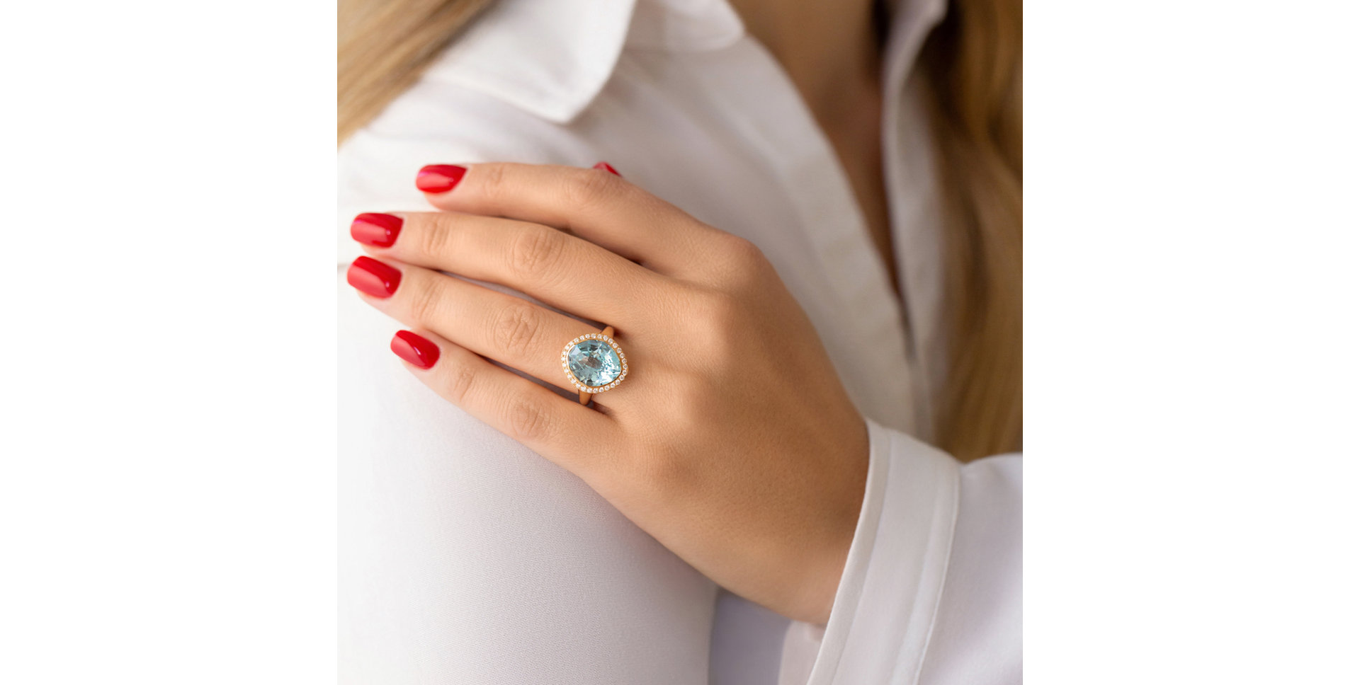 Prsteň s topásom a diamantmi Meadow