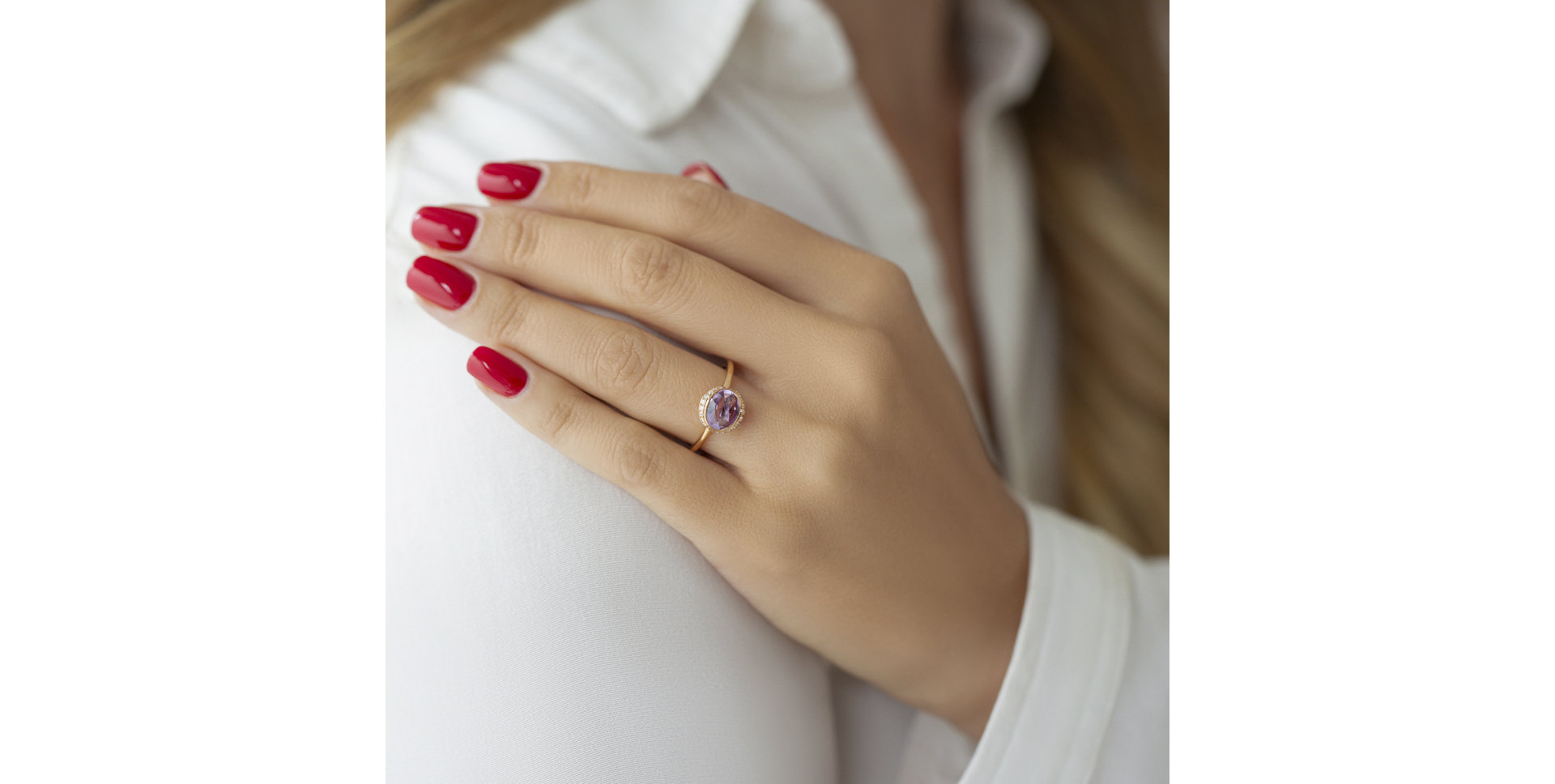 Prsteň s diamantmi a mesačný kameň Daydreaming