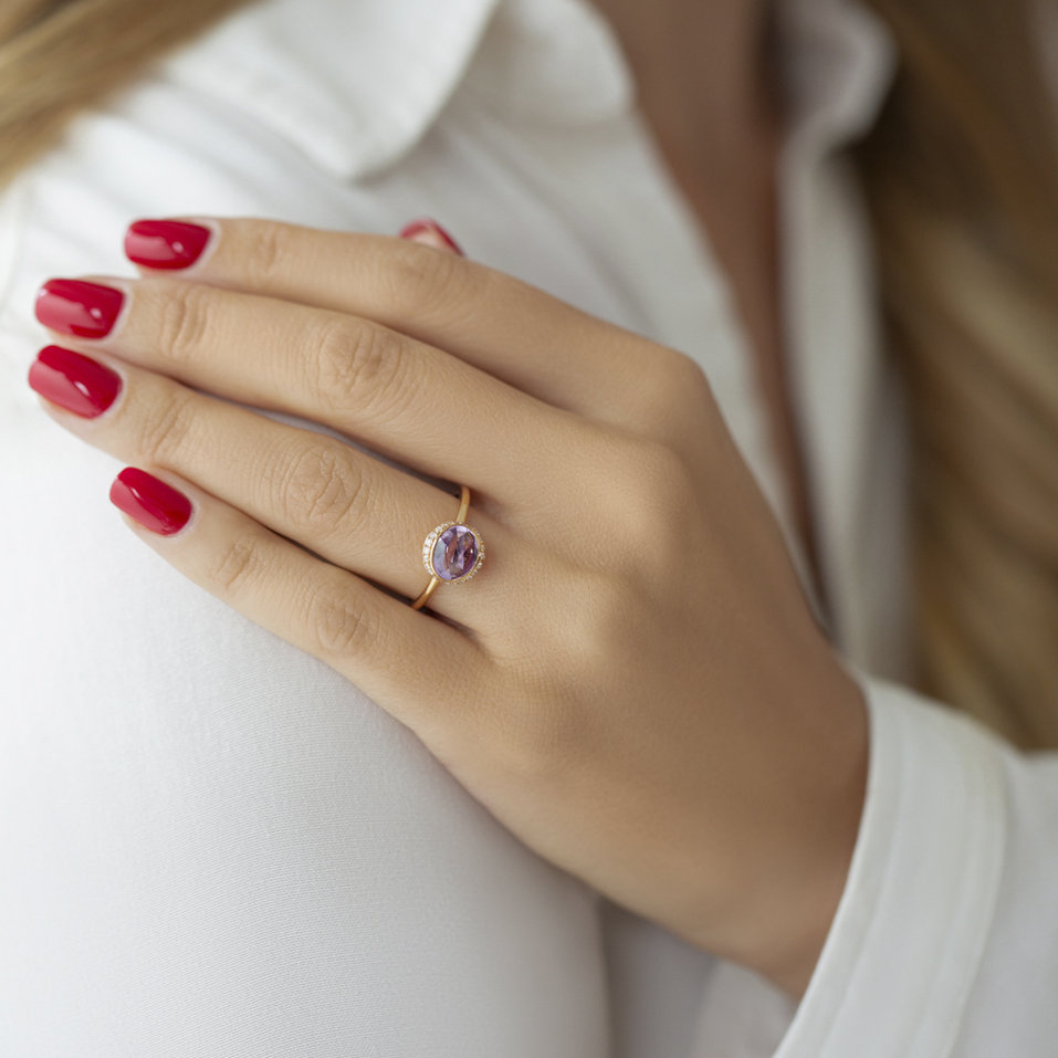 Prsteň s diamantmi a mesačný kameň Daydreaming