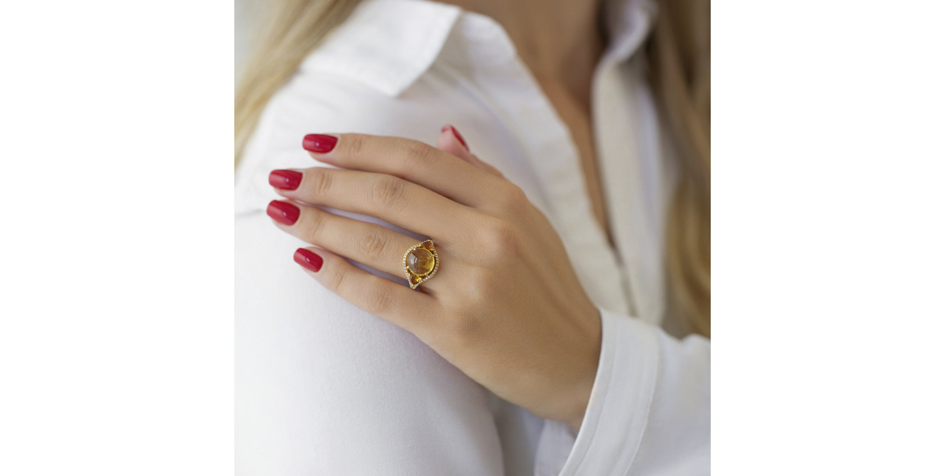 Prsteň s turmalínom a diamantmi Arabic Midnight