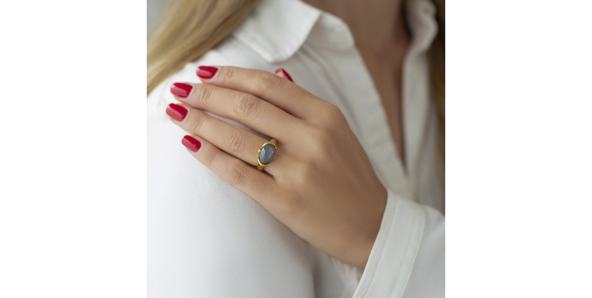 Prsteň s diamantmi a ruženínom Mistress Symphony