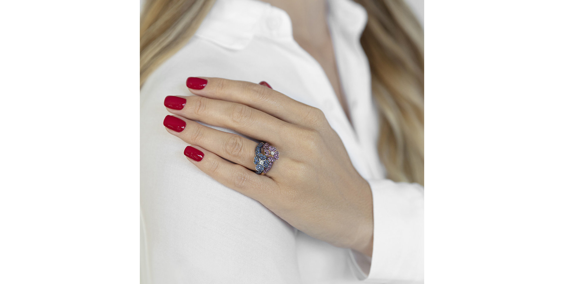 Prsteň s diamantmi a zafírmi True Tapestry