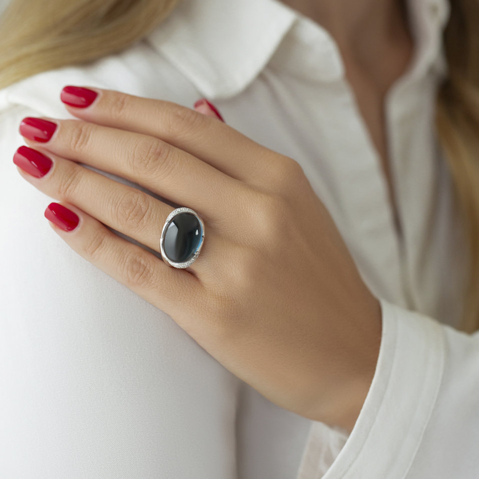 Prsteň s ruženínom a diamantmi Gem Miracle