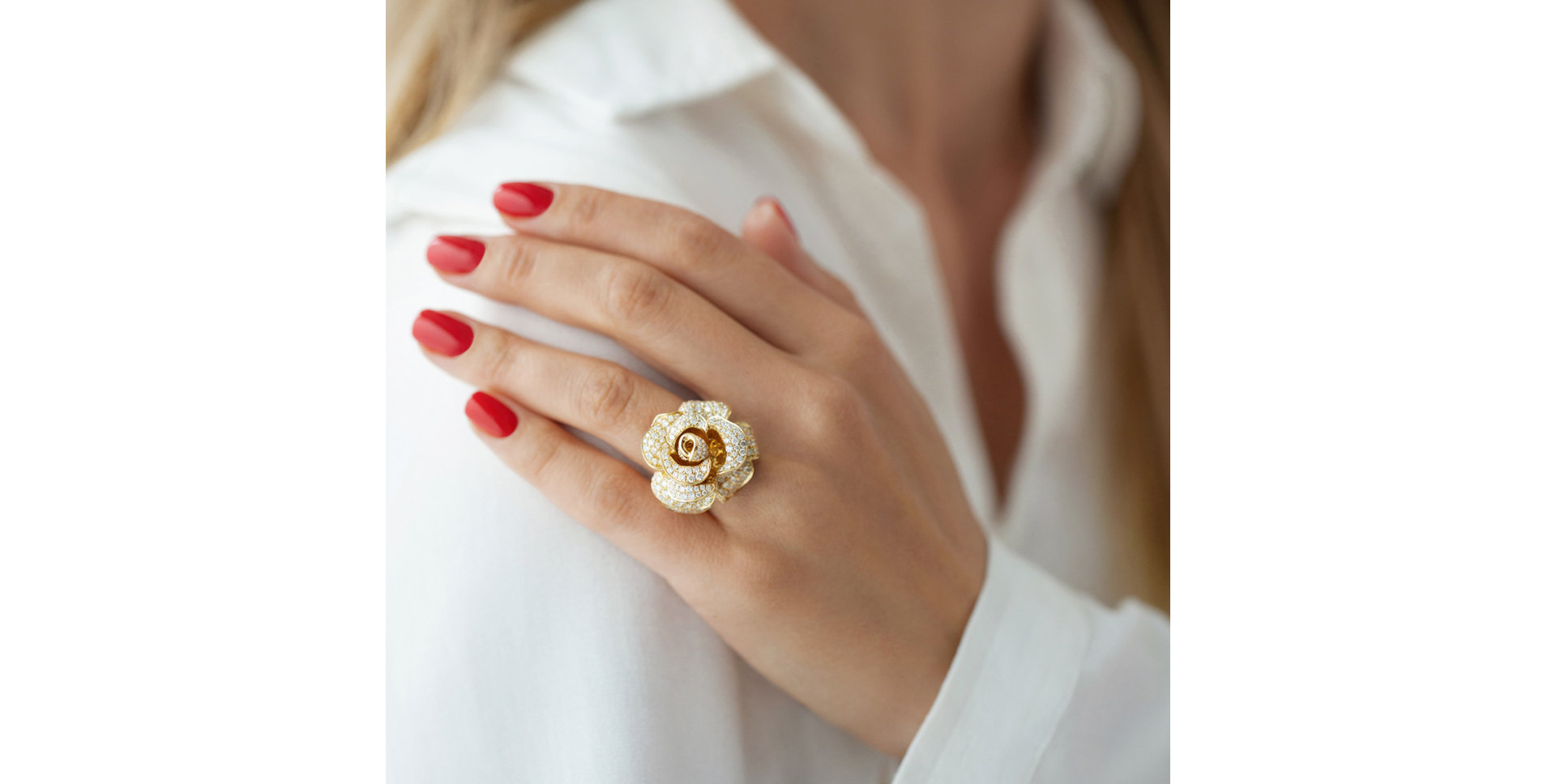 Prsteň s diamantmi Flower Legend