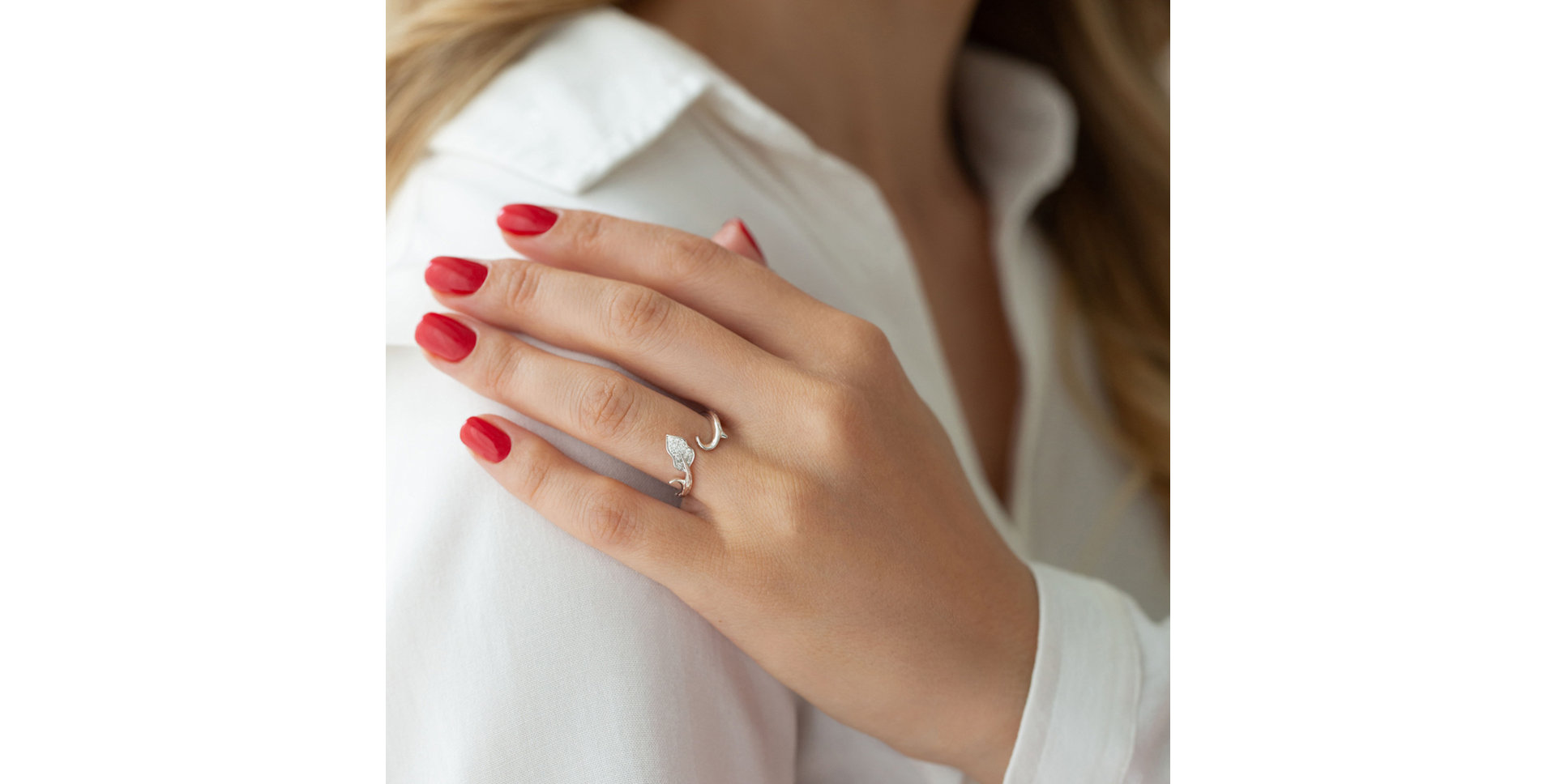 Prsteň s diamantmi Wonder Leaf