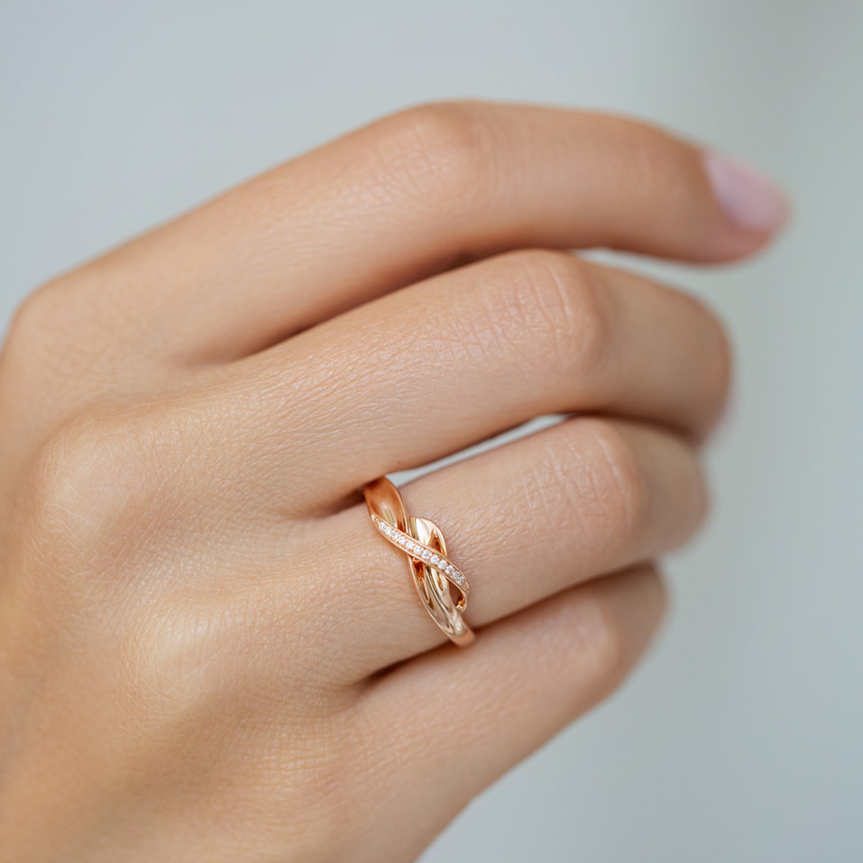 Prsteň s diamantmi Seductive Waves