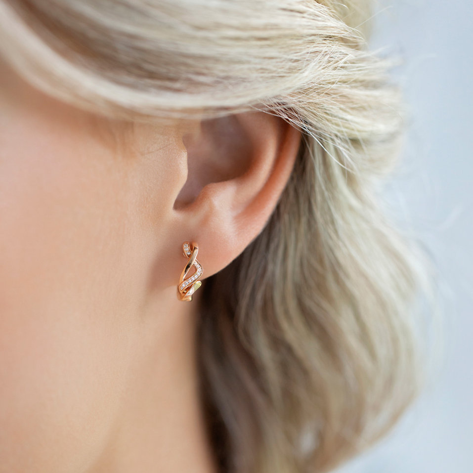 Náušnice s diamantmi Joyful Ribbon