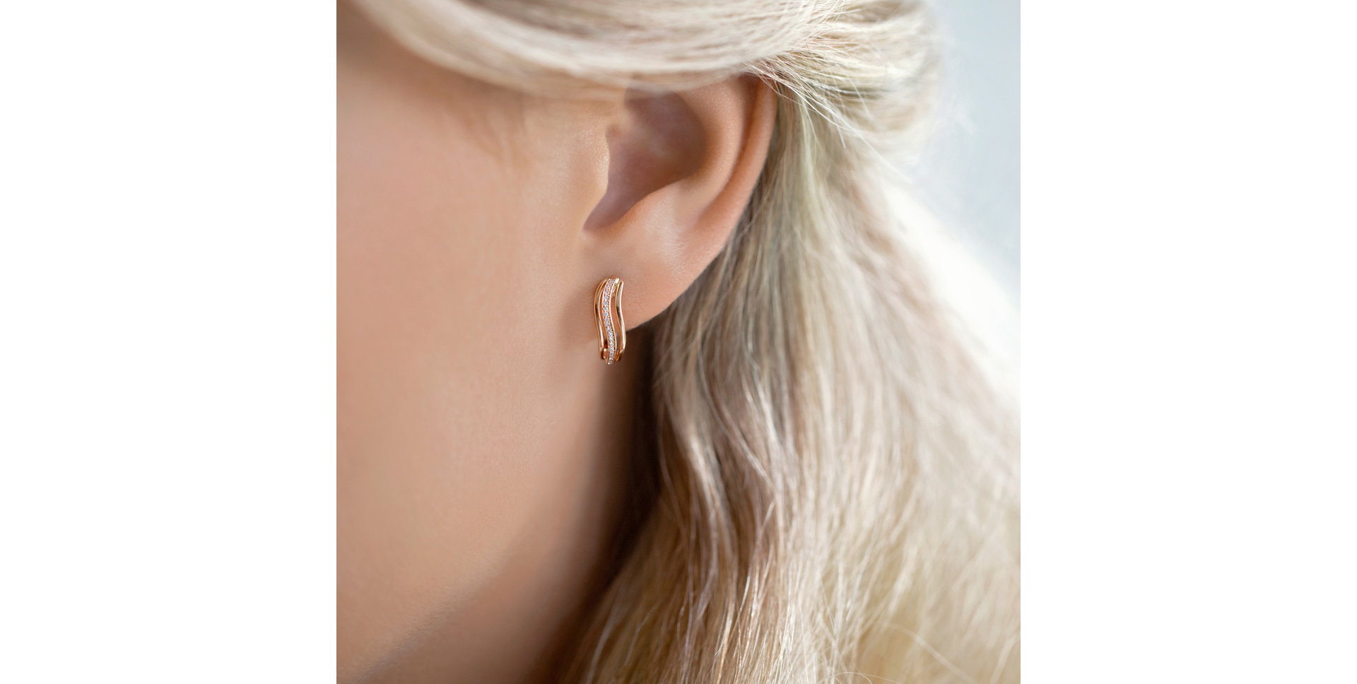 Náušnice s diamantmi Sparkling Waves