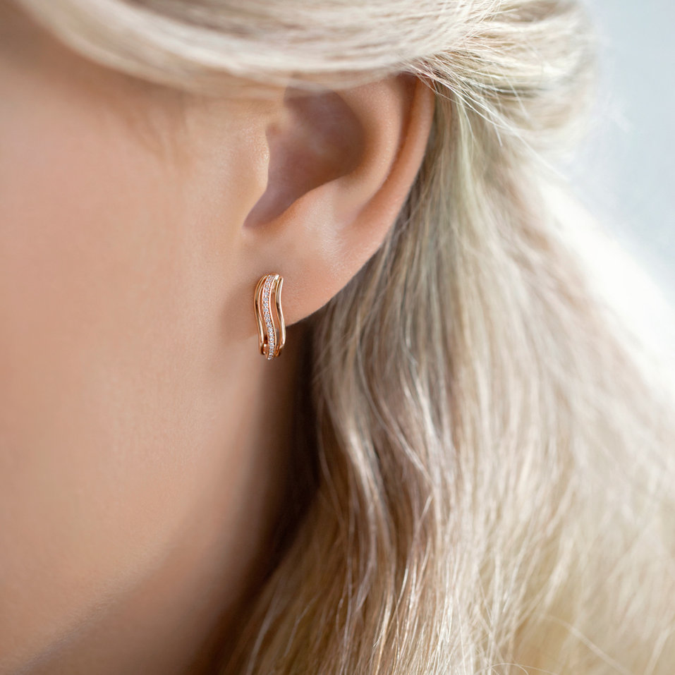 Náušnice s diamantmi Sparkling Waves