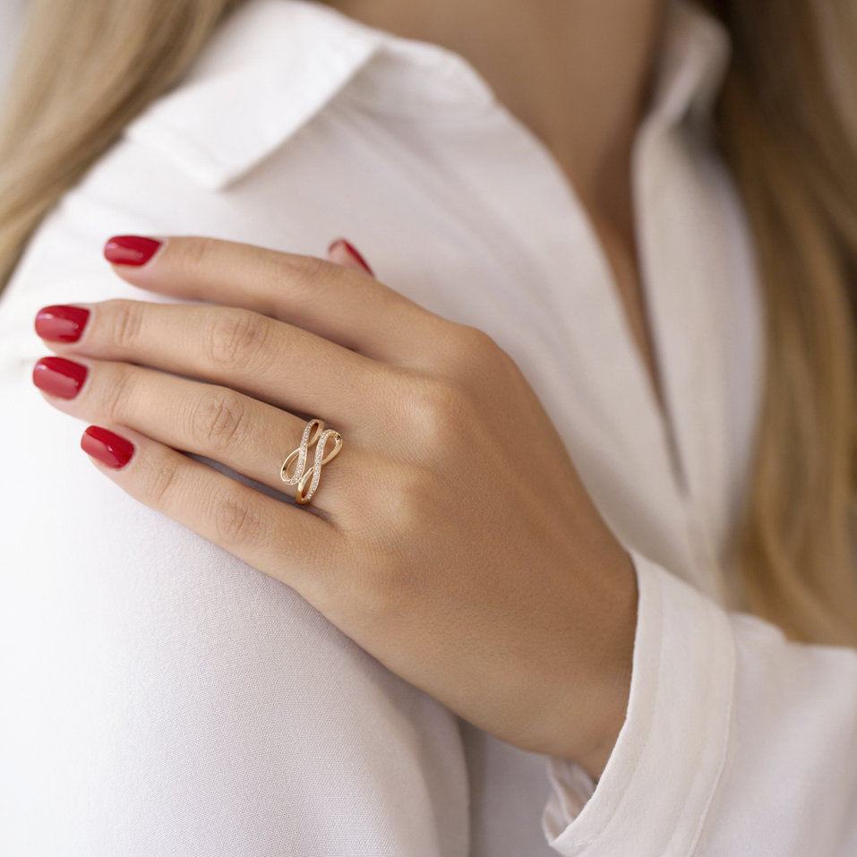 Prsteň s diamantmi Double Infinity