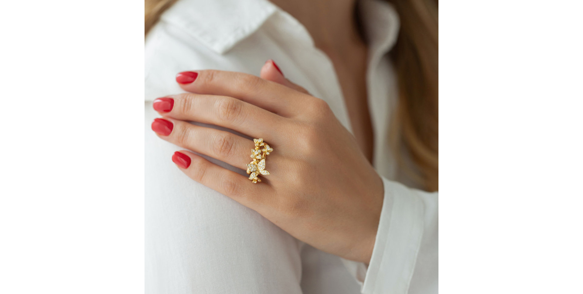 Prsteň s diamantmi Fascinating Butterfly