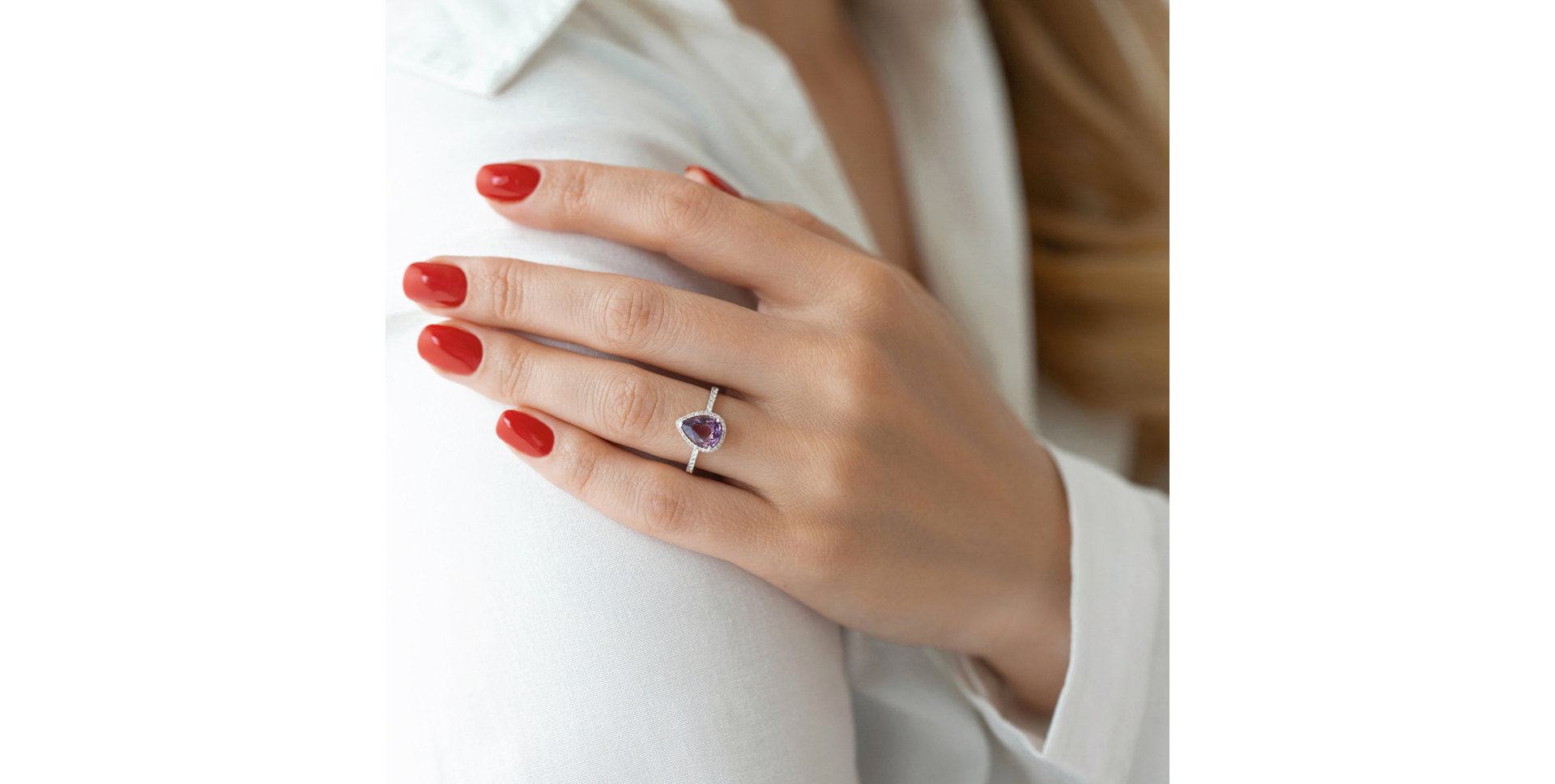 Prsteň s zafírom a diamantmi Charming Glory