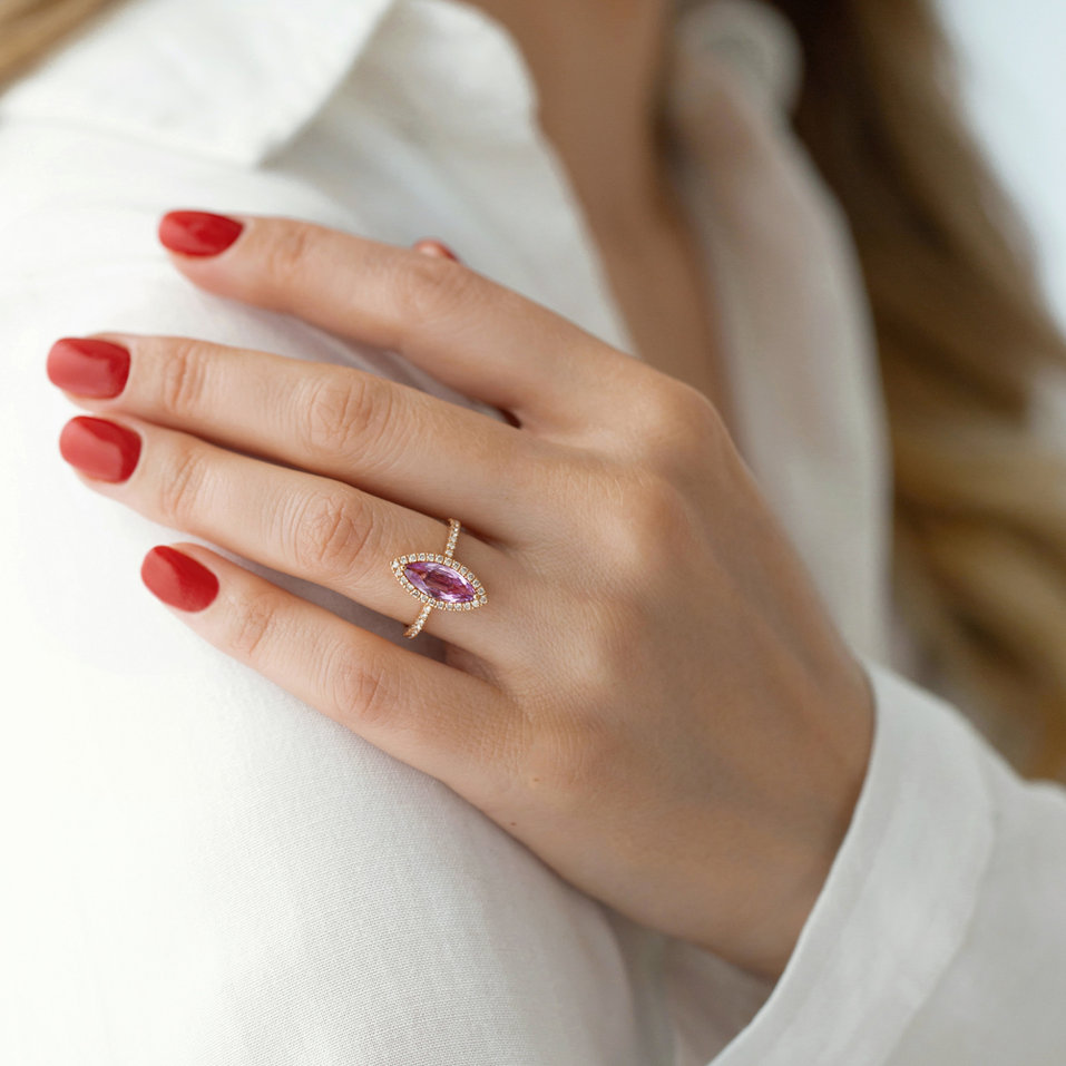 Prsteň s zafírom a diamantmi Charming Night