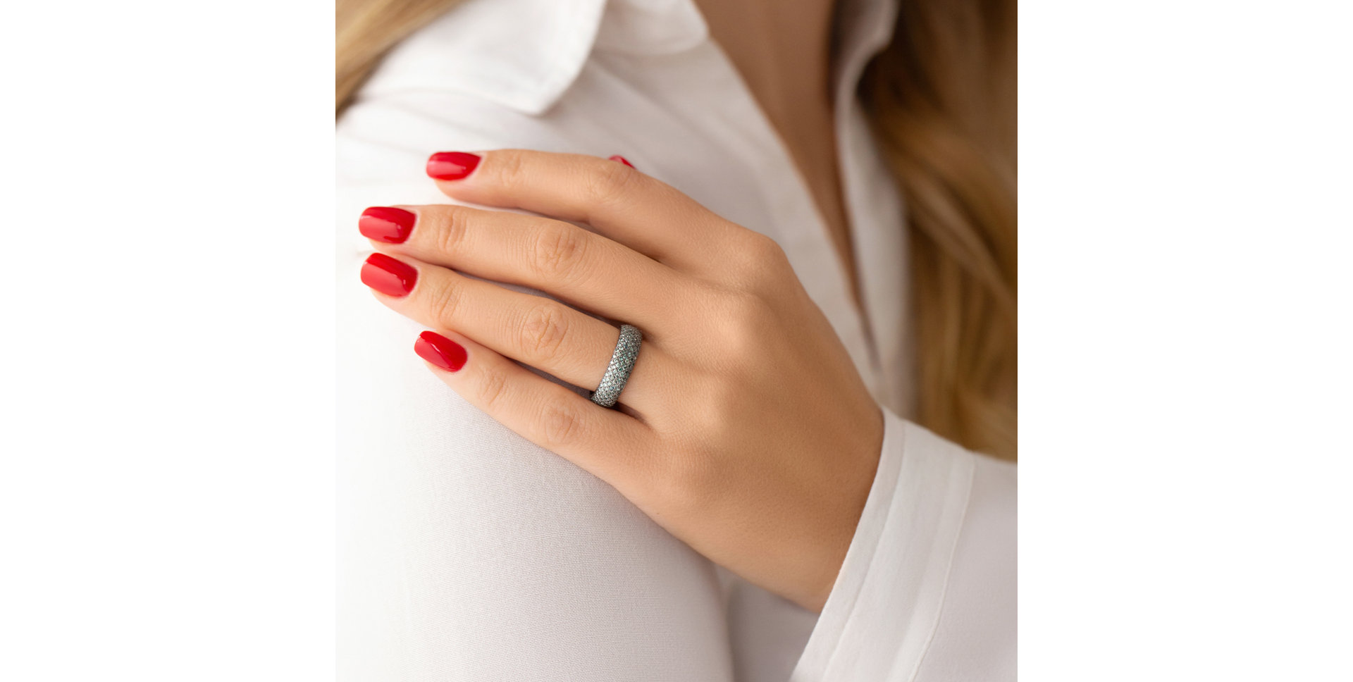 Prsteň s modrými diamantmi Night Sky