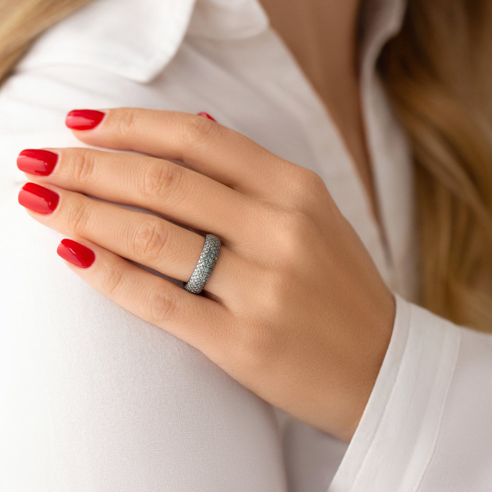 Prsteň s modrými diamantmi Night Sky