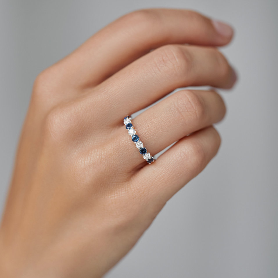 Prsteň s diamantmi a zafírmi Galaxy