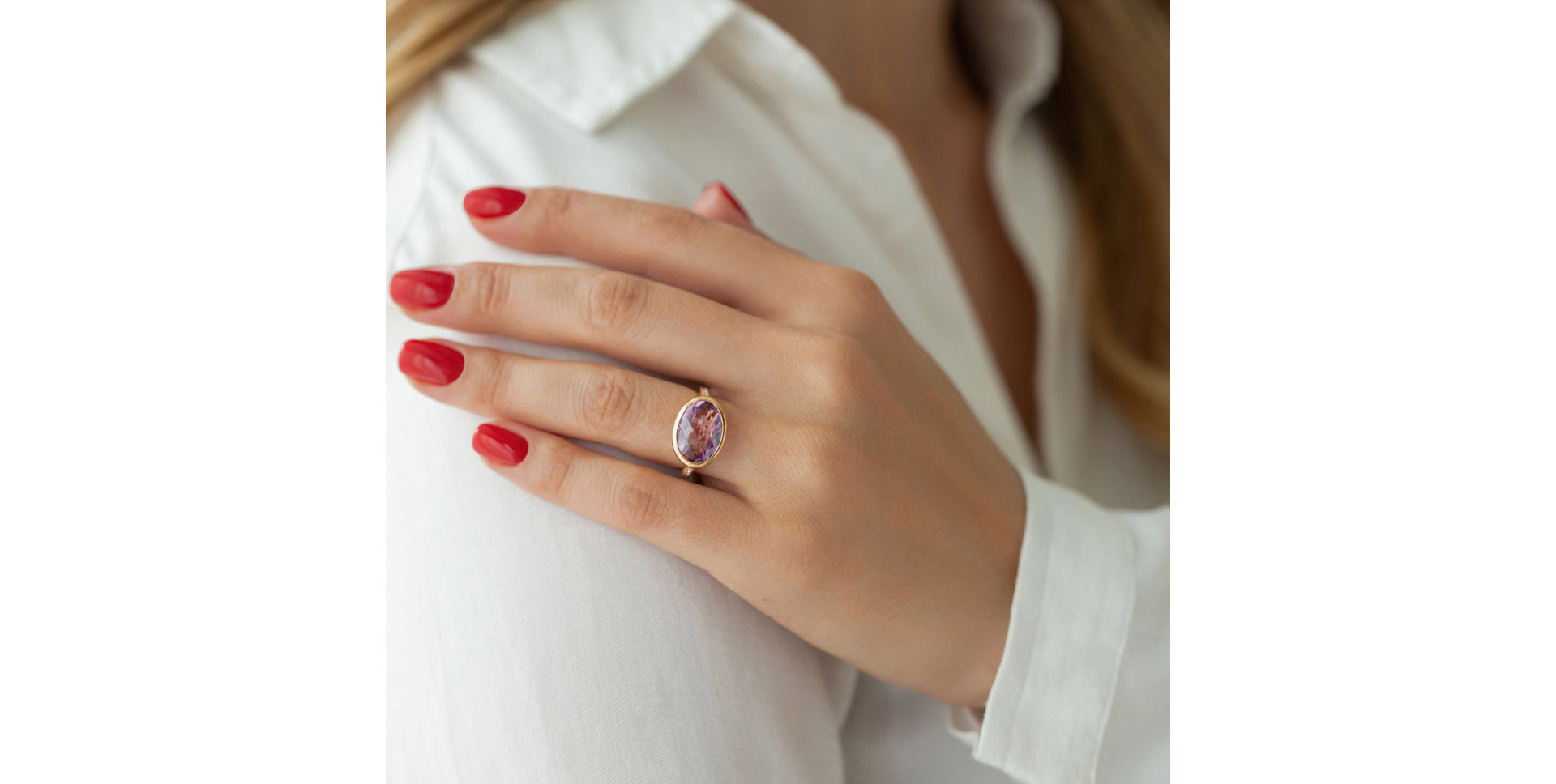 Prsteň s citrínom a diamantmi Hereafter