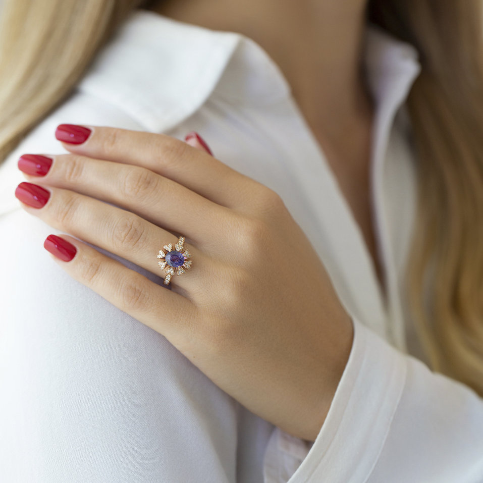 Prsteň so zafírom a diamantmi Goodnight Moon