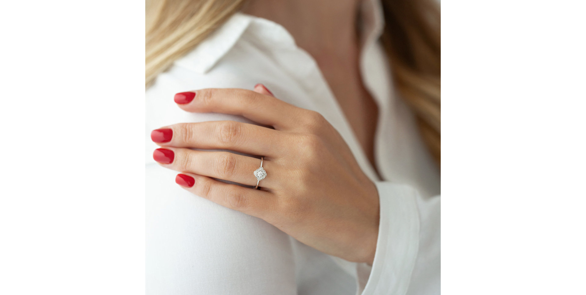 Prsteň s diamantmi Flower Angel