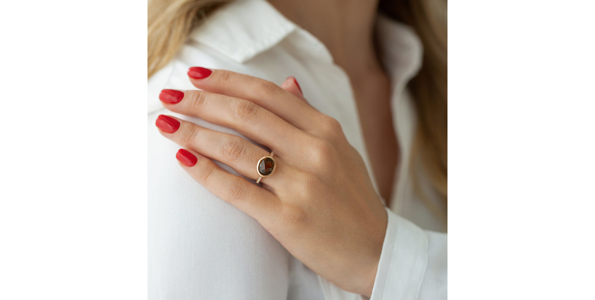 Prsteň s quartzom a diamantmi Hereafter