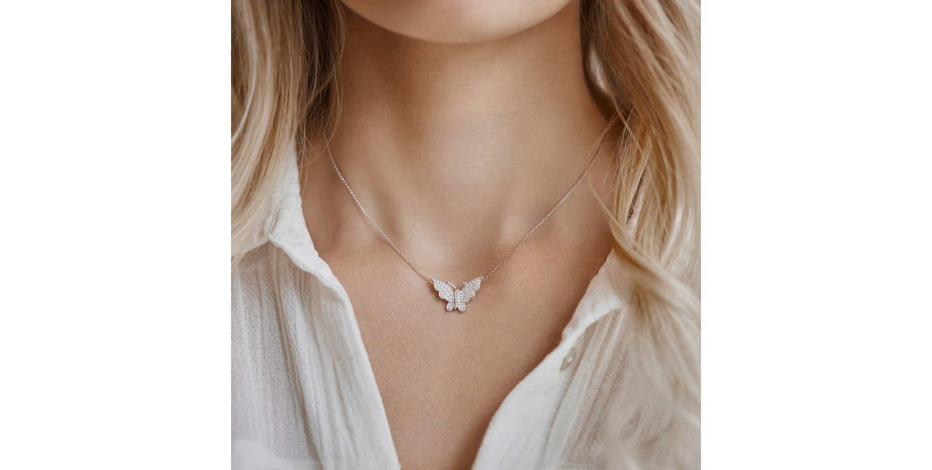 Náhrdelník s diamantmi Butterfly Spirit