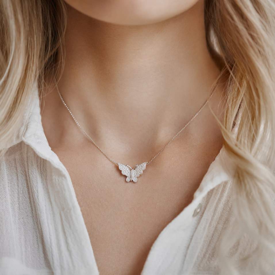 Náhrdelník s diamantmi Butterfly Spirit