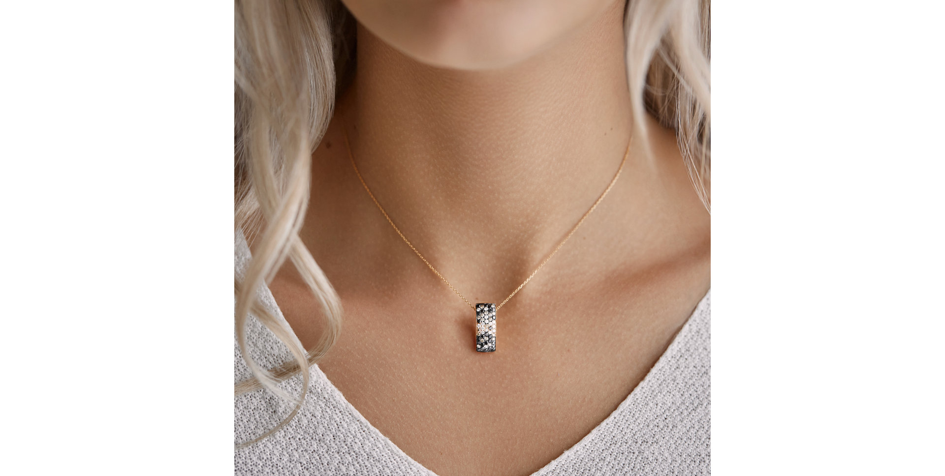 Přívěsok s čiernymi diamantmi Inferno Night