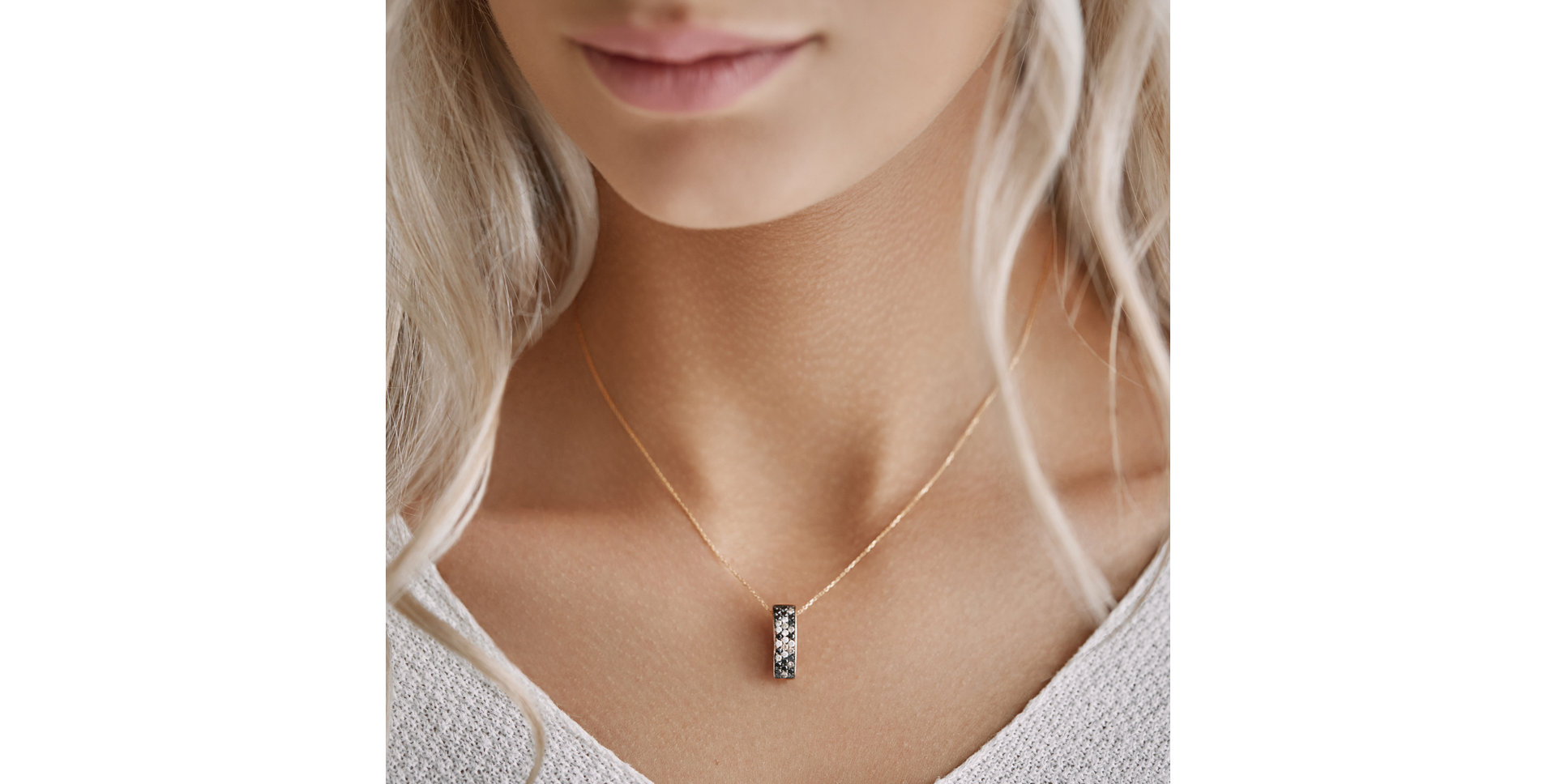 Přívěsok s čiernymi diamantmi Inferno Night