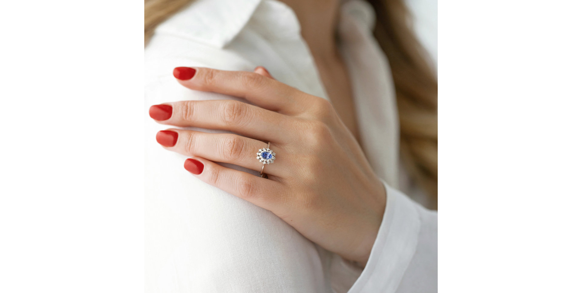 Prsteň s tanzanitom a diamantmi Neverending Joy