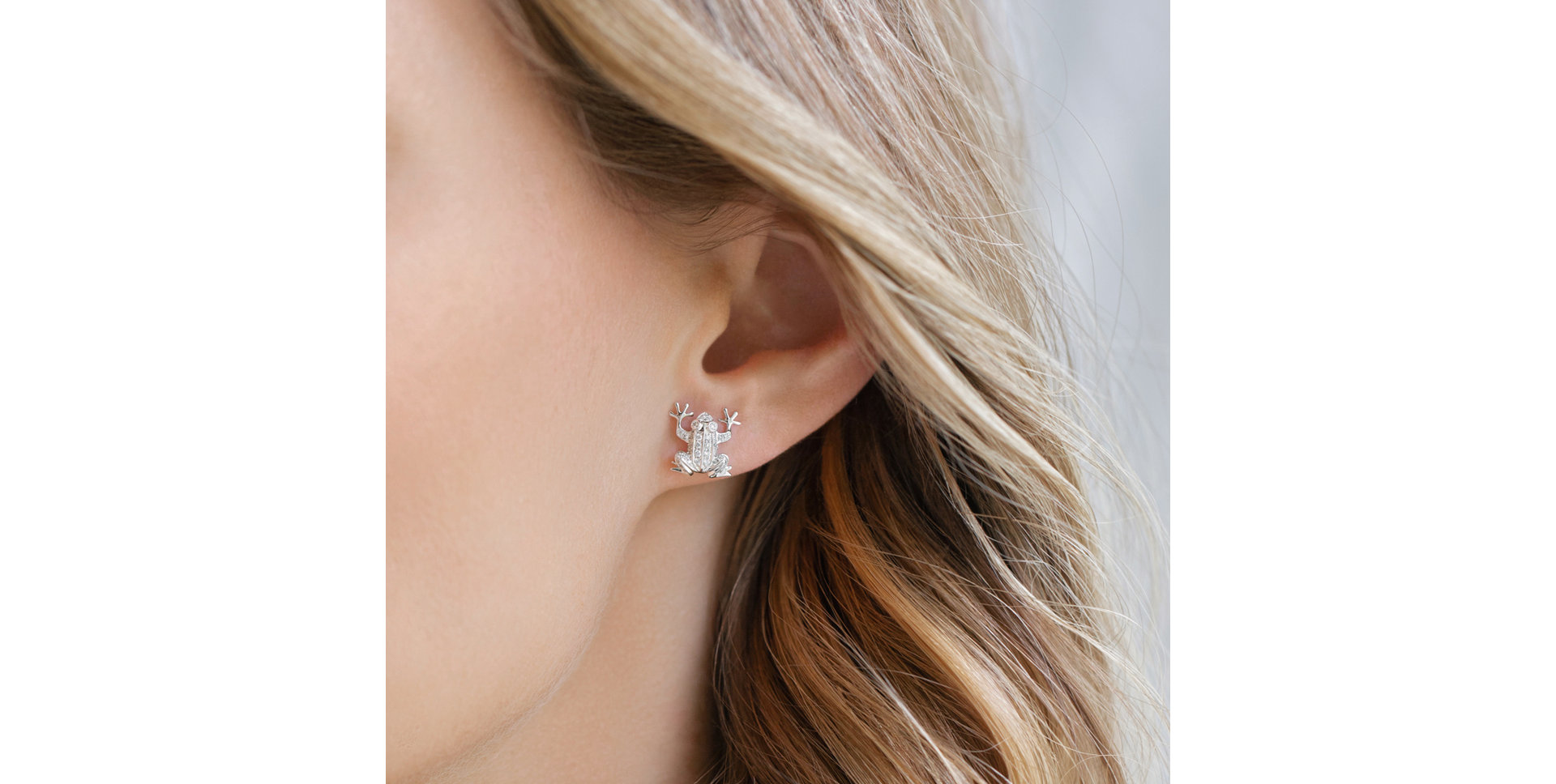 Náušnice s diamantmi Frog Prince