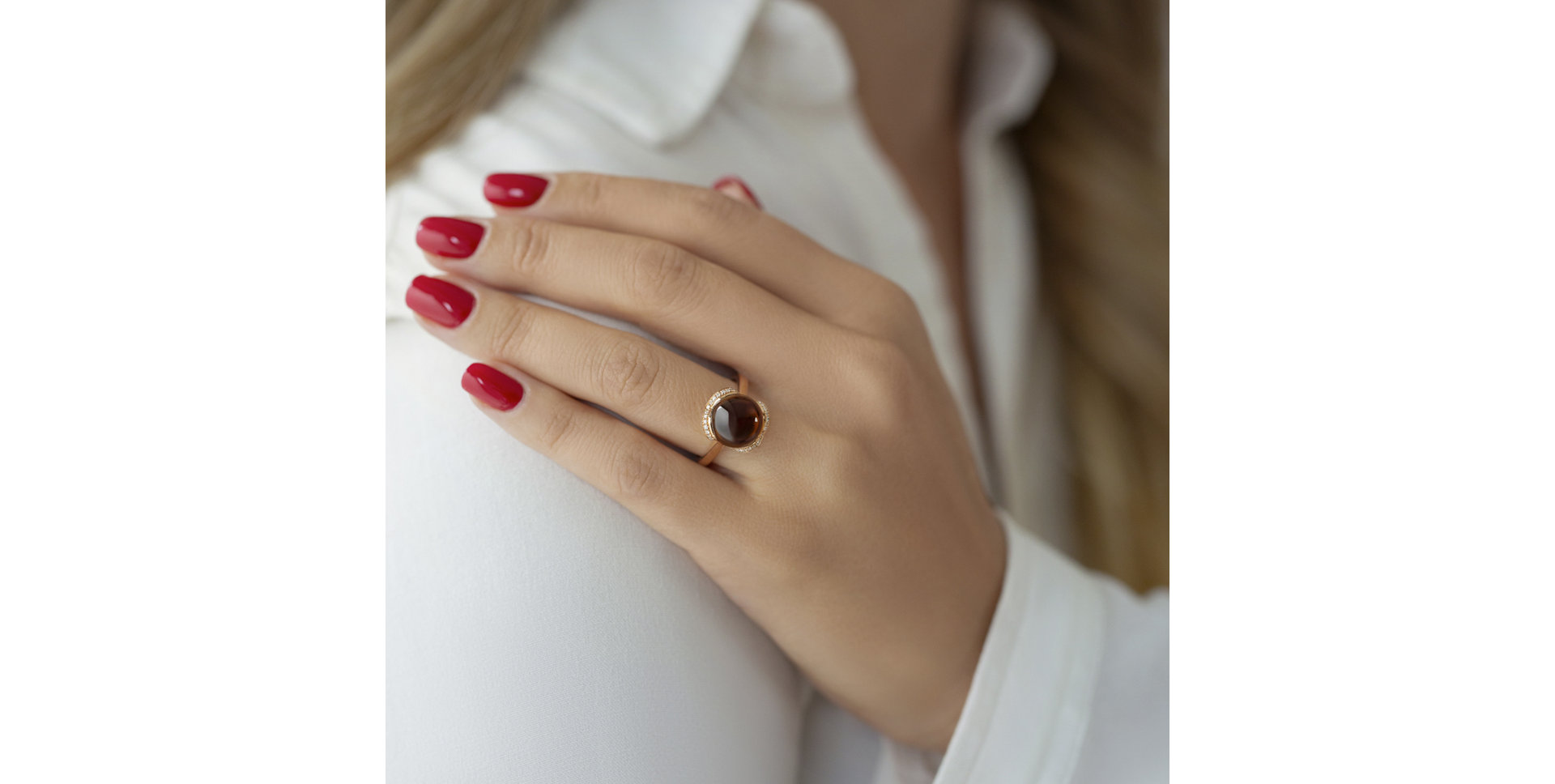 Prsteň s chalcedonom a diamantmi Rainbow Princess