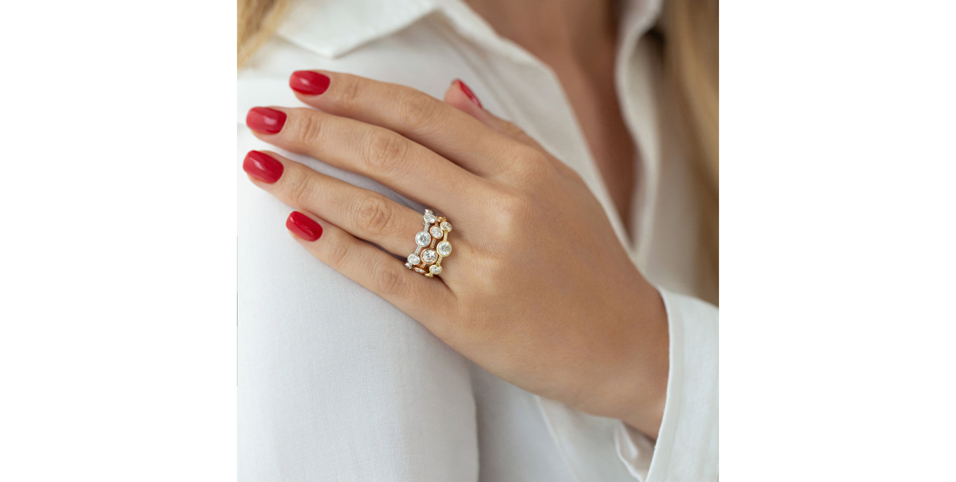 Prsteň s čiernymi a bielymi diamantmi Galaxy of Passion