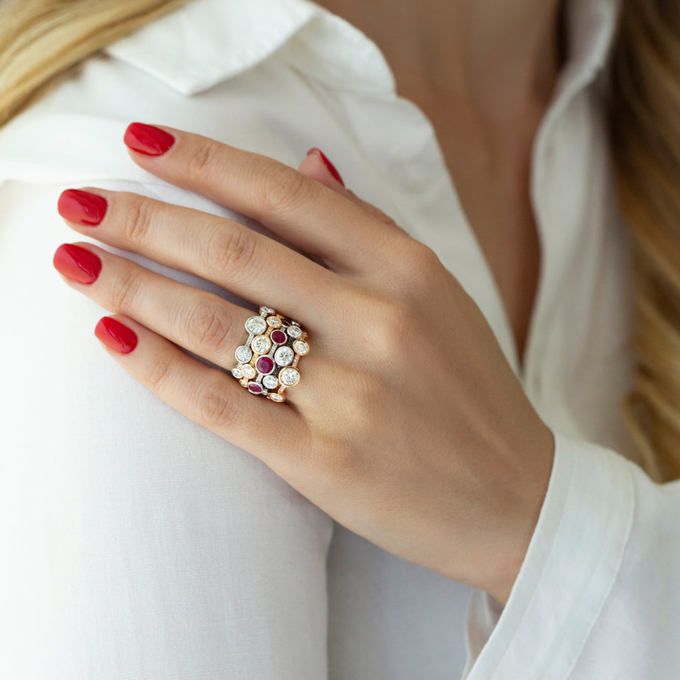 Prsteň s čiernymi diamantmi Galaxy of Passion