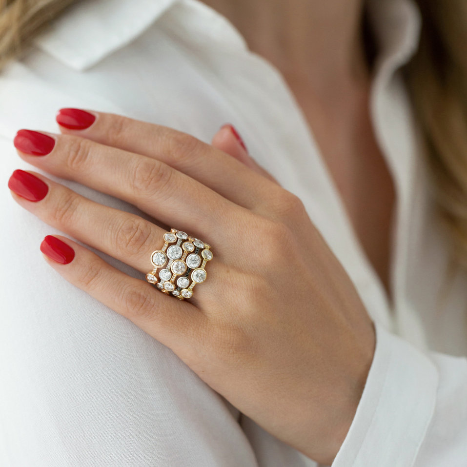 Prsteň s bielymi a hnedými diamantmi Galaxy of Passion