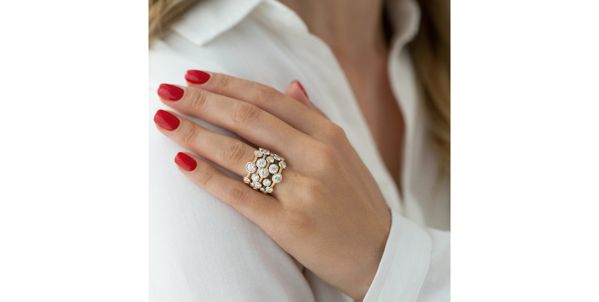 Prsteň s diamantmi a zafírmi Galaxy of Passion