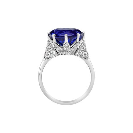 Prsteň s tanzanitom a diamantmi Magic Gentility