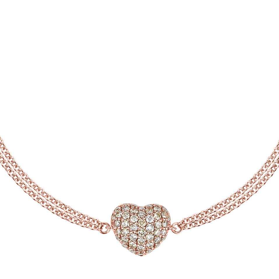Náramok s hnedými diamantmi Love Princess