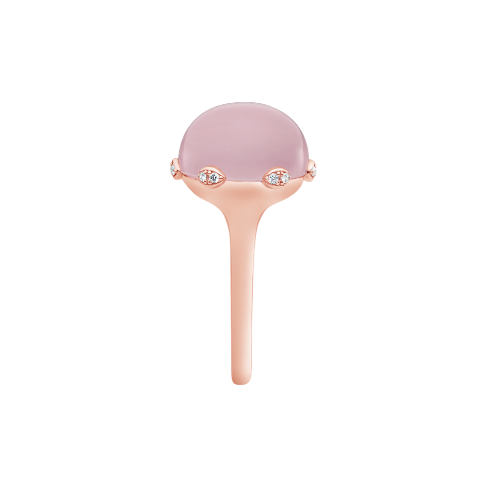 Prsteň s ruženínom a diamantmi Allure Delight