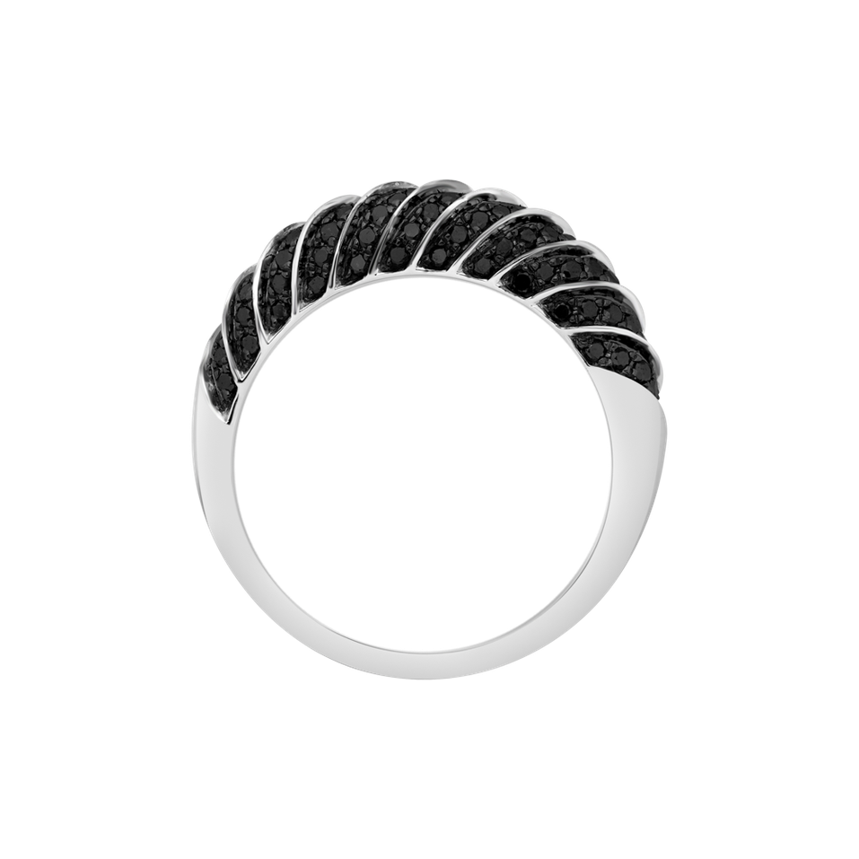Prsteň s čiernymi diamantmi Precious Touch