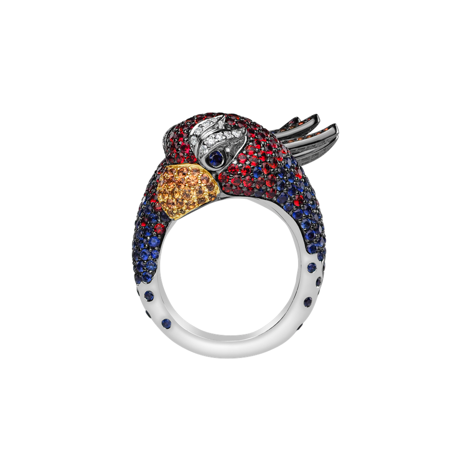 Prsteň s diamantmi a zafírmi Sparkling Blossom