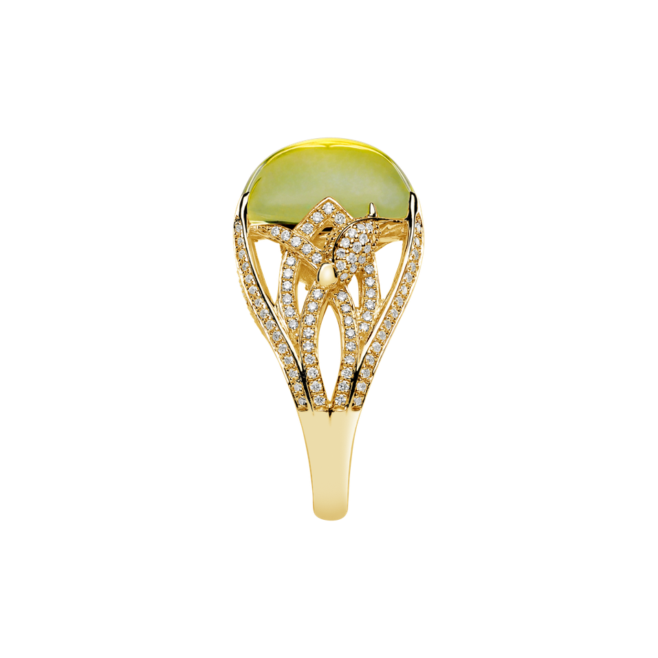 Prsteň s quartzom a diamantmi Fascinating Ladyship