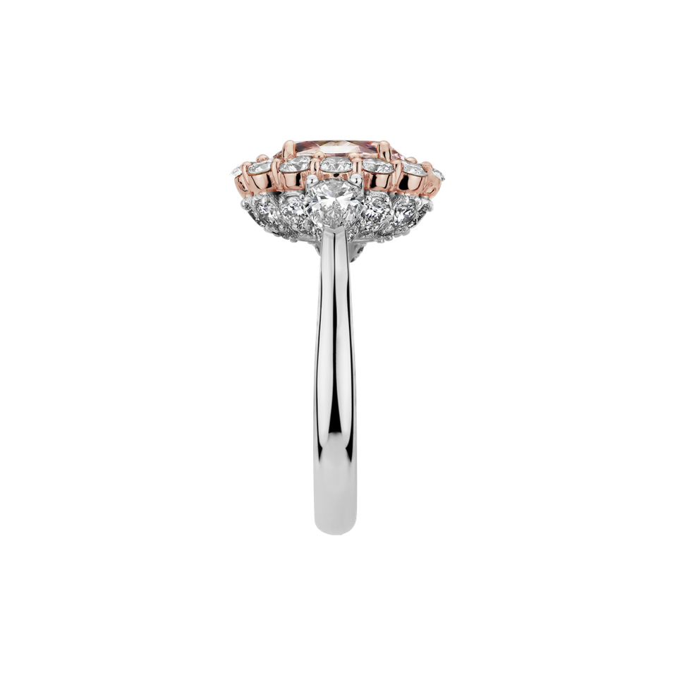 Prsteň s ružovým a bielymi  diamantmi Princess Delight