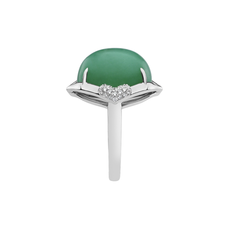 Prsteň s chalcedonom a diamantmi Sunny Delight