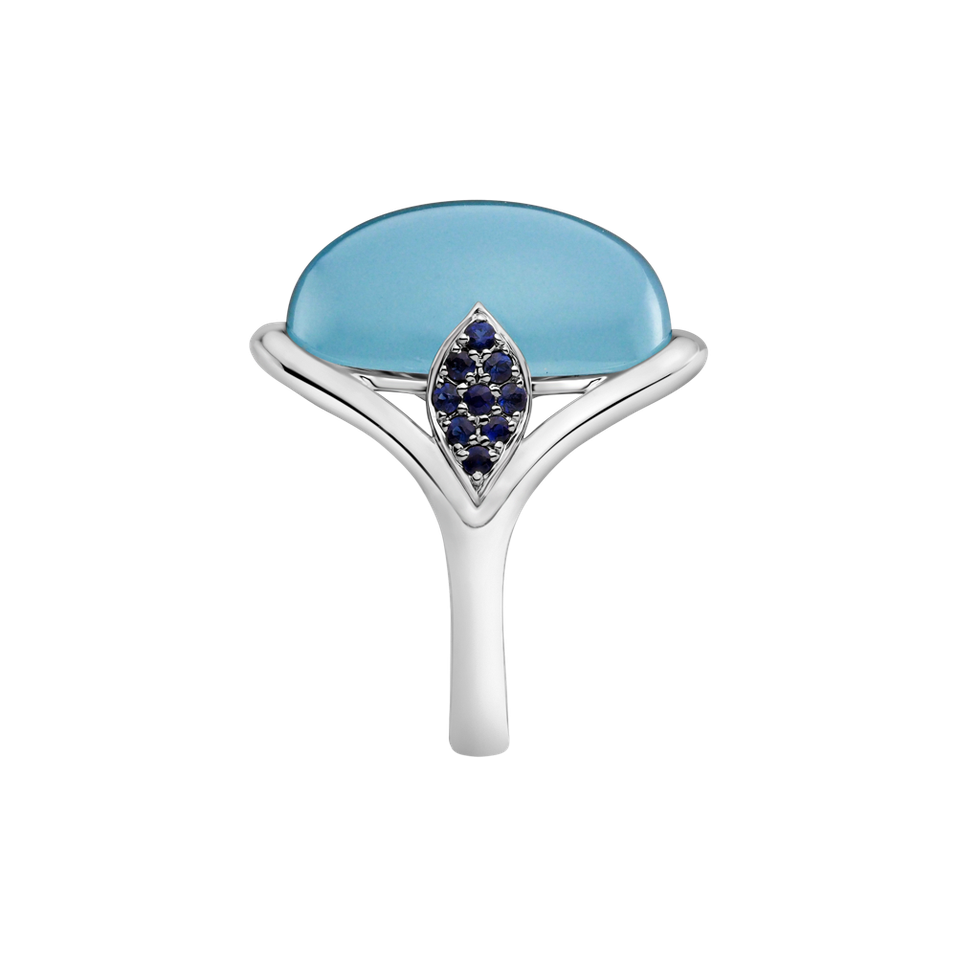 Prsteň s akvamarínom a zafírmi Akvamarine Beauty