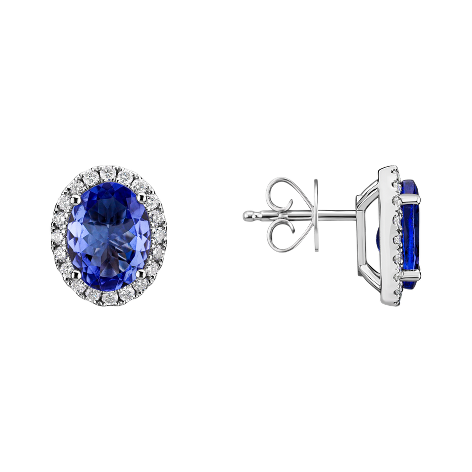 Náušnice s tanzanitom a diamantmi Imperial Allegory
